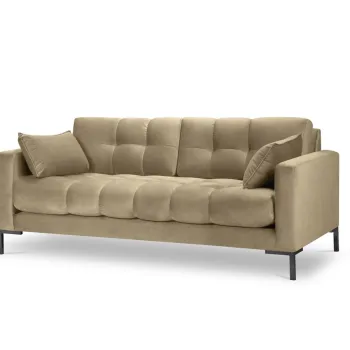 Canapea 3 locuri, Mamaia, Micadoni Home, BL, 177x92x75 cm, catifea, bej imagine