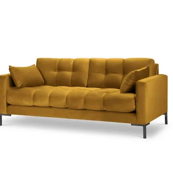Canapea 3 locuri, Mamaia, Micadoni Home, BL, 177x92x75 cm, catifea, galben imagine