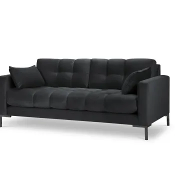 Canapea 3 locuri, Mamaia, Micadoni Home, BL, 177x92x75 cm, catifea, gri inchis imagine