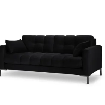 Canapea 3 locuri, Mamaia, Micadoni Home, BL, 177x92x75 cm, catifea, negru imagine