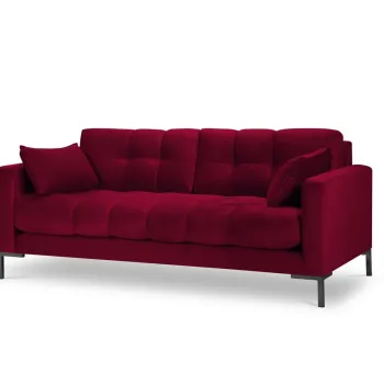 Canapea 3 locuri, Mamaia, Micadoni Home, BL, 177x92x75 cm, catifea, rosu imagine