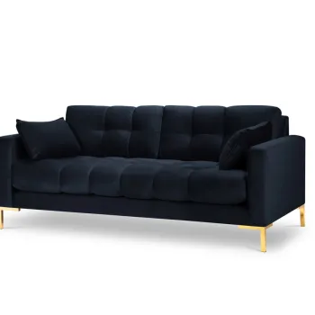 Canapea 3 locuri, Mamaia, Micadoni Home, GL, 177x92x75 cm, catifea, albastru inchis imagine