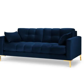 Canapea 3 locuri, Mamaia, Micadoni Home, GL, 177x92x75 cm, catifea, albastru regal imagine