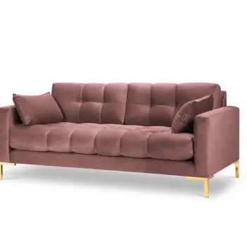 Canapea 3 locuri, Mamaia, Micadoni Home, GL, 177x92x75 cm, catifea, roz imagine