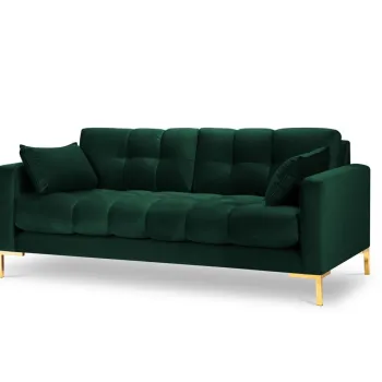 Canapea 3 locuri, Mamaia, Micadoni Home, GL, 177x92x75 cm, catifea, verde bottle imagine