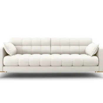 Canapea 3 locuri, Mamaia, Micadoni Home, GL, 177x92x75 cm, tesatura tip twill, bej deschis imagine