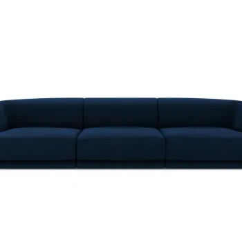 Canapea 3 locuri, Miley, Micadoni Home, BL, 259x85x74 cm, catifea, albastru regal imagine