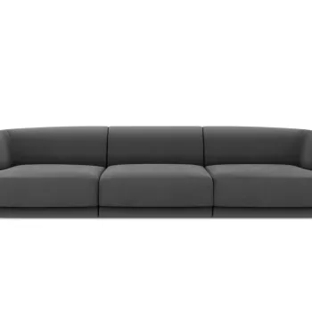Canapea 3 locuri, Miley, Micadoni Home, BL, 259x85x74 cm, catifea, gri imagine