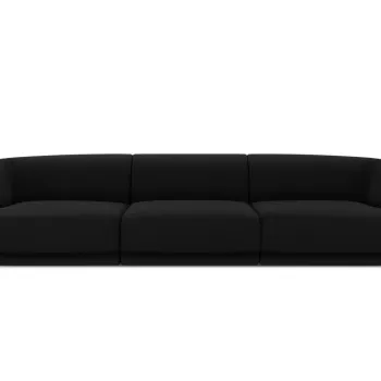Canapea 3 locuri, Miley, Micadoni Home, BL, 259x85x74 cm, catifea, negru imagine
