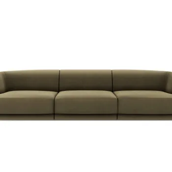 Canapea 3 locuri, Miley, Micadoni Home, BL, 259x85x74 cm, catifea, verde imagine