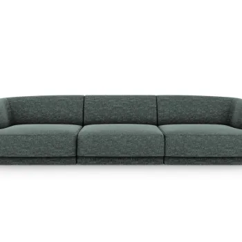 Canapea 3 locuri, Miley, Micadoni Home, BL, 259x85x74 cm, poliester chenille, albastru petrol imagine