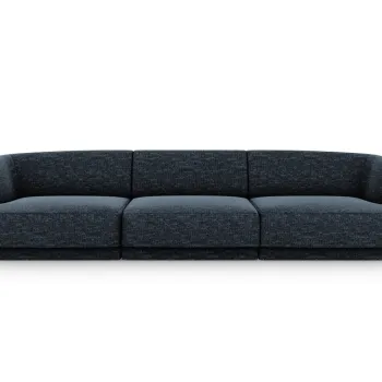 Canapea 3 locuri, Miley, Micadoni Home, BL, 259x85x74 cm, poliester chenille, albastru regal imagine