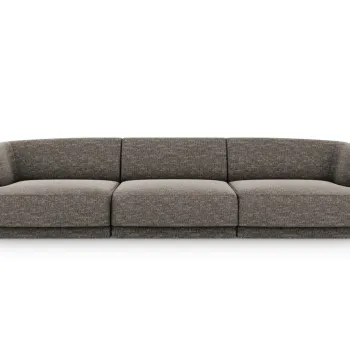 Canapea 3 locuri, Miley, Micadoni Home, BL, 259x85x74 cm, poliester chenille, gri imagine