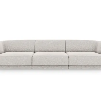 Canapea 3 locuri, Miley, Micadoni Home, BL, 259x85x74 cm, poliester chenille, gri deschis imagine