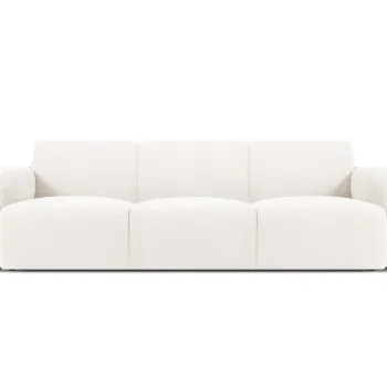 Canapea 3 locuri, Molino-101, Micadoni Home, 235x95x72 cm, tesatura boucle, alb imagine