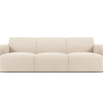 Canapea 3 locuri, Molino-101, Micadoni Home, 235x95x72 cm, tesatura boucle, bej imagine