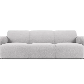 Canapea 3 locuri, Molino-101, Micadoni Home, 235x95x72 cm, tesatura boucle, gri deschis imagine