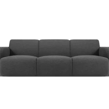 Canapea 3 locuri, Molino-101, Micadoni Home, 235x95x72 cm, tesatura boucle, gri inchis imagine