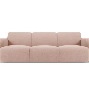 Canapea 3 locuri, Molino-101, Micadoni Home, 235x95x72 cm, tesatura boucle, roz pudra imagine