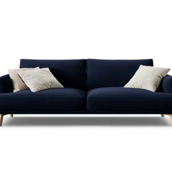 Canapea 3 locuri, Naomi, Micadoni Home, 200x95x75 cm, catifea, albastru regal imagine