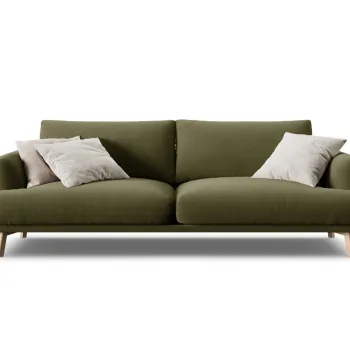 Canapea 3 locuri, Naomi, Micadoni Home, 200x95x75 cm, catifea, verde imagine