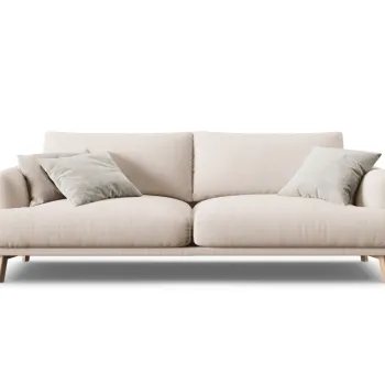 Canapea 3 locuri, Naomi, Micadoni Home, 200x95x75 cm, tesatura structurata, bej imagine