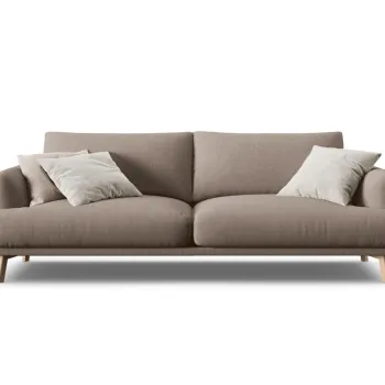 Canapea 3 locuri, Naomi, Micadoni Home, 200x95x75 cm, tesatura structurata, cappuccino imagine
