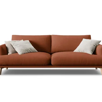 Canapea 3 locuri, Naomi, Micadoni Home, 200x95x75 cm, tesatura structurata, caramiziu imagine