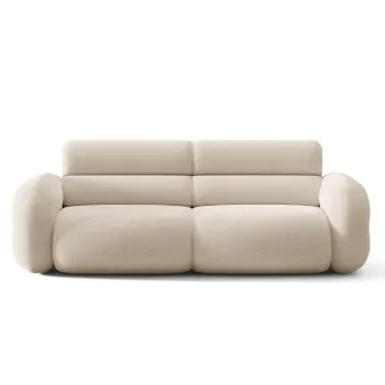 Canapea 3 locuri, Neo, Micadoni Home, 220x100x83 cm, tesatura Boucle, bej imagine