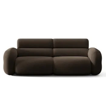 Canapea 3 locuri, Neo, Micadoni Home, 220x100x83 cm, tesatura Boucle, maro imagine