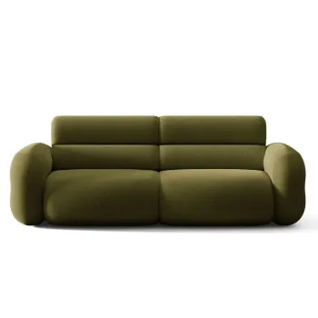 Canapea 3 locuri, Neo, Micadoni Home, 220x100x83 cm, tesatura Boucle, verde oliv inchis imagine