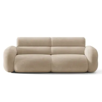 Canapea 3 locuri, Neo, Micadoni Home, 220x100x83 cm, tesatura Chenille, bej inchis imagine