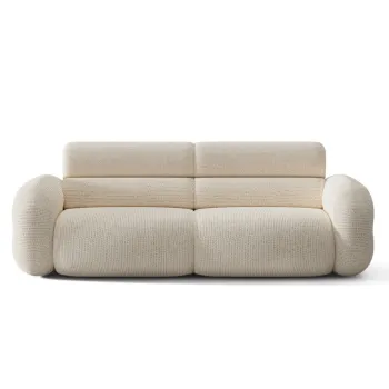 Canapea 3 locuri, Neo, Micadoni Home, 220x100x83 cm, tesatura Chenille Silencio, bej deschis imagine