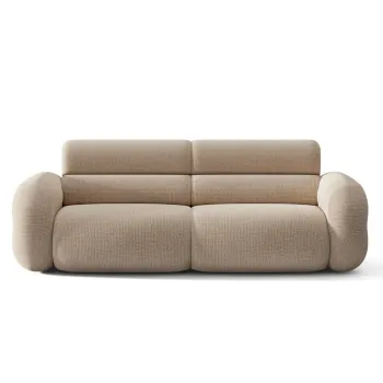 Canapea 3 locuri, Neo, Micadoni Home, 220x100x83 cm, tesatura Chenille Silencio, bej sand imagine