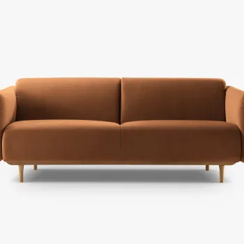 Canapea 3 locuri, Noomi-88, Micadoni Home, 196x94x75 cm, catifea, miere imagine