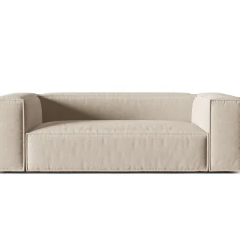 Canapea 3 locuri, Nuria-215, Micadoni Home, 210x110x72 cm, tesatura structurata chenille, bej imagine