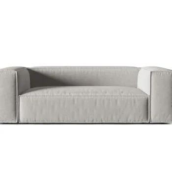 Canapea 3 locuri, Nuria-215, Micadoni Home, 210x110x72 cm, tesatura structurata chenille, gri deschis imagine