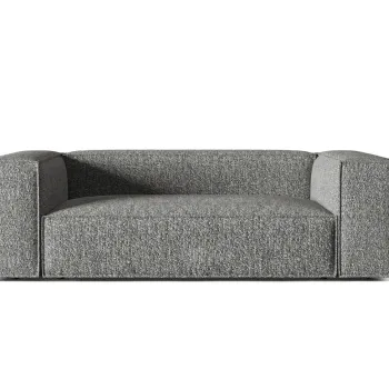 Canapea 3 locuri, Nuria-260, Micadoni Home, 210x110x72 cm, tesatura boucle, grafit imagine