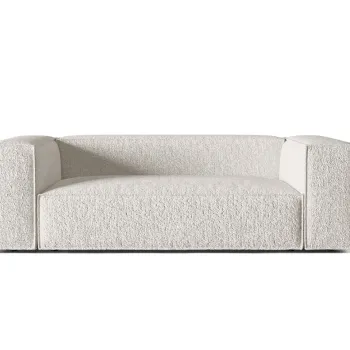 Canapea 3 locuri, Nuria-260, Micadoni Home, 210x110x72 cm, tesatura boucle, gri bej melange imagine