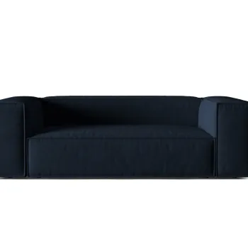 Canapea 3 locuri, Nuria-88, Micadoni Home, 210x110x72 cm, catifea, albastru inchis imagine