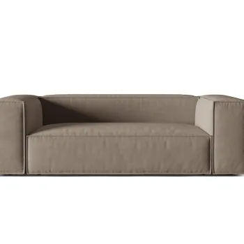 Canapea 3 locuri, Nuria-88, Micadoni Home, 210x110x72 cm, catifea, gri beton imagine