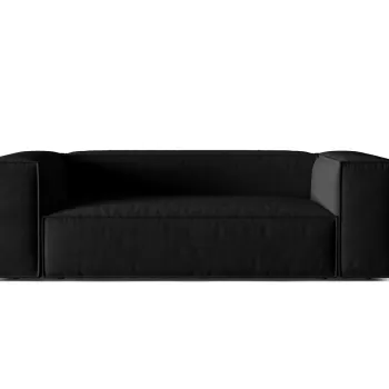 Canapea 3 locuri, Nuria-88, Micadoni Home, 210x110x72 cm, catifea, negru imagine