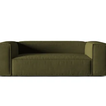 Canapea 3 locuri, Nuria-88, Micadoni Home, 210x110x72 cm, catifea, verde moss melange imagine