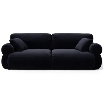 Canapea 3 locuri, Ophelia, Micadoni Home, 217x100x84 cm, catifea, albastru regal imagine