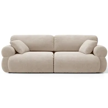 Canapea 3 locuri, Ophelia, Micadoni Home, 217x100x84 cm, tesatura structurata, bej imagine