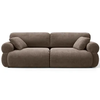 Canapea 3 locuri, Ophelia, Micadoni Home, 217x100x84 cm, tesatura structurata, cappuccino imagine
