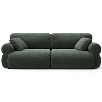 Canapea 3 locuri, Ophelia, Micadoni Home, 217x100x84 cm, tesatura structurata, verde muschi imagine
