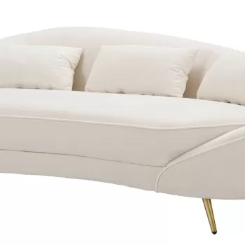 Canapea 3 locuri Oslo, Mauro Ferretti, 185 x 84 x 68 cm, lemn de eucalipt/poliester, crem/auriu imagine