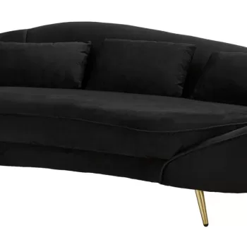 Canapea 3 locuri Oslo, Mauro Ferretti, 185 x 84 x 68 cm, lemn de eucalipt/poliester, negru/auriu imagine