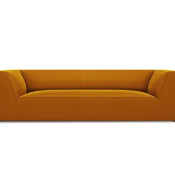 Canapea 3 locuri, Ruby, Micadoni Home, BL, 232x93x69 cm, catifea, galben imagine